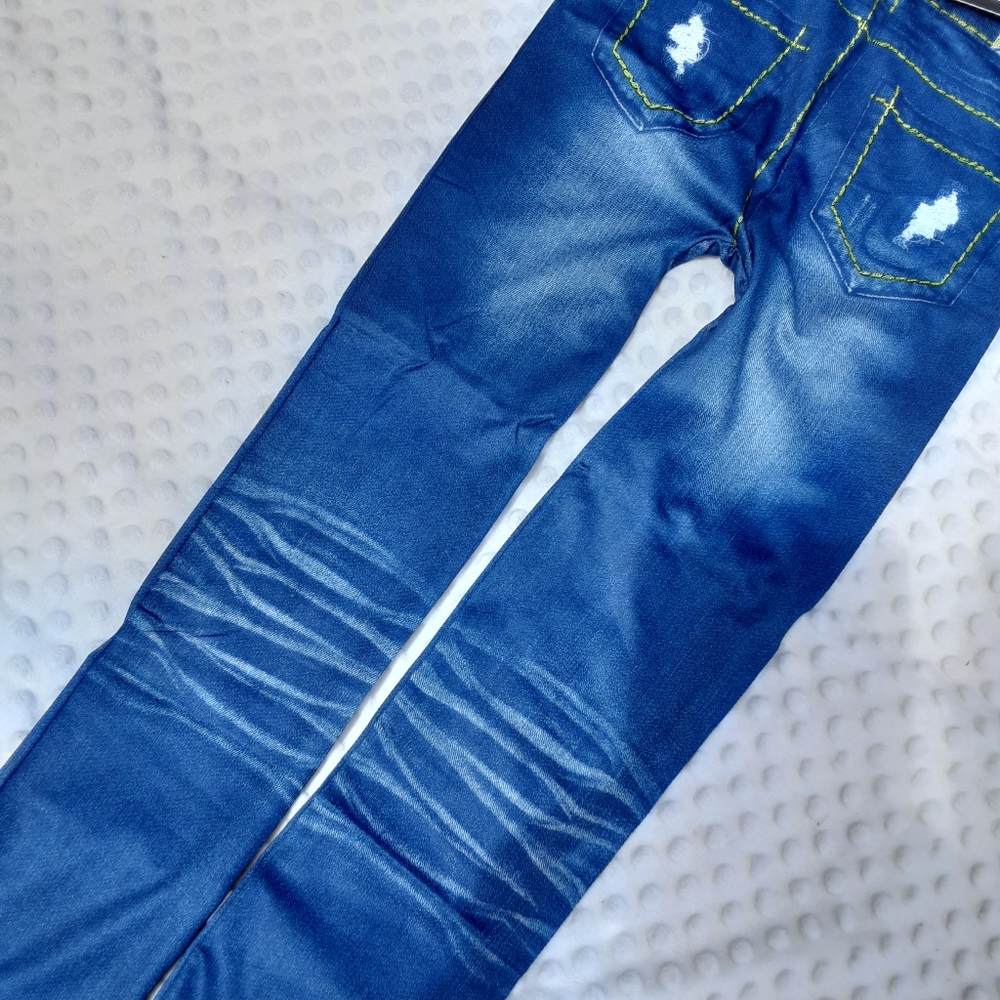 Fairy Season Legging One Size Distressed Denim NWT - Picture 10 of 12